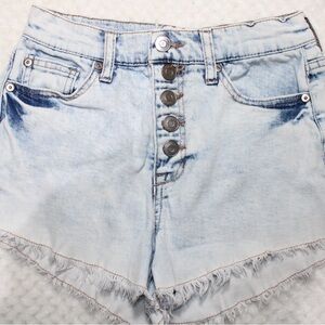 Altar'd State Faded Blue Jean Shorts